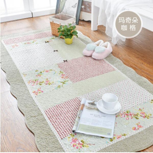 Soft Quilting Seam Patchwork Cotton Carpet, Area Rug